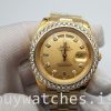 Rolex Day-Date 128348rbr Orologio automatico unisex in oro da 36 mm con diamanti