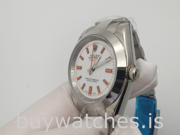 Rolex Milgauss 116400 Orologio automatico da uomo in acciaio arancione da 40 mm