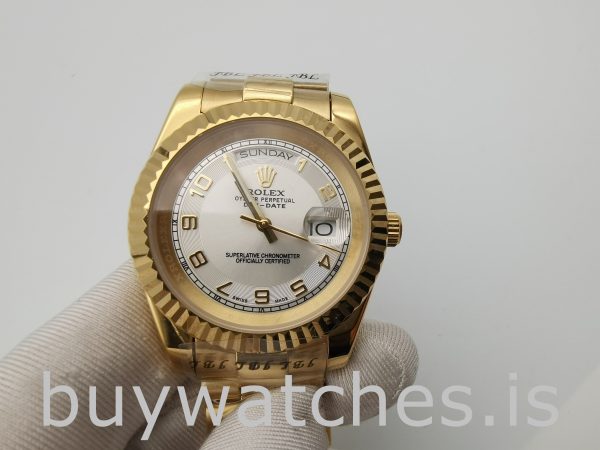 Rolex Day-Date II 218238 Orologio da uomo con quadrante argentato da 41 mm