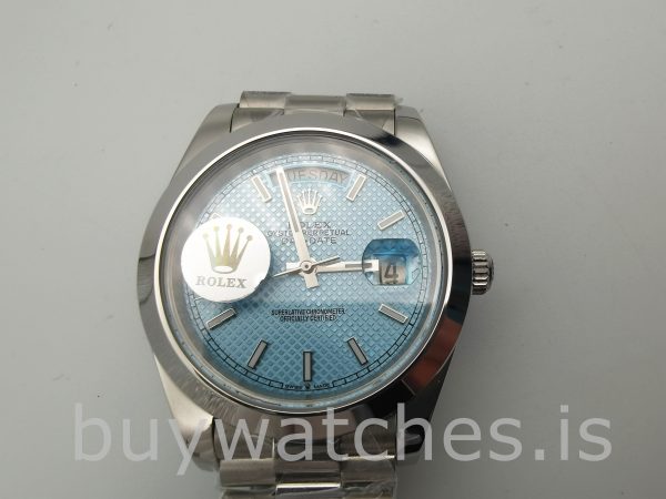 Rolex Day-Date Orologio automatico da uomo blu Stk Smth 40 mm 3255