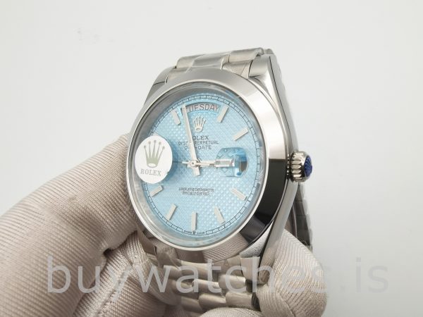 Rolex Day-Date Orologio automatico da uomo blu Stk Smth 40 mm 3255