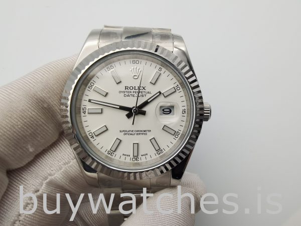 Rolex Datejust 116300 Orologio da uomo in acciaio con quadrante bianco da 41 mm