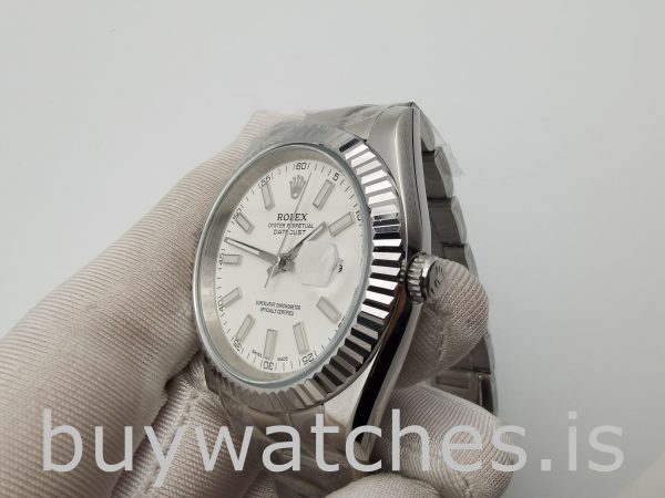 Rolex Datejust 116300 Orologio da uomo in acciaio con quadrante bianco da 41 mm